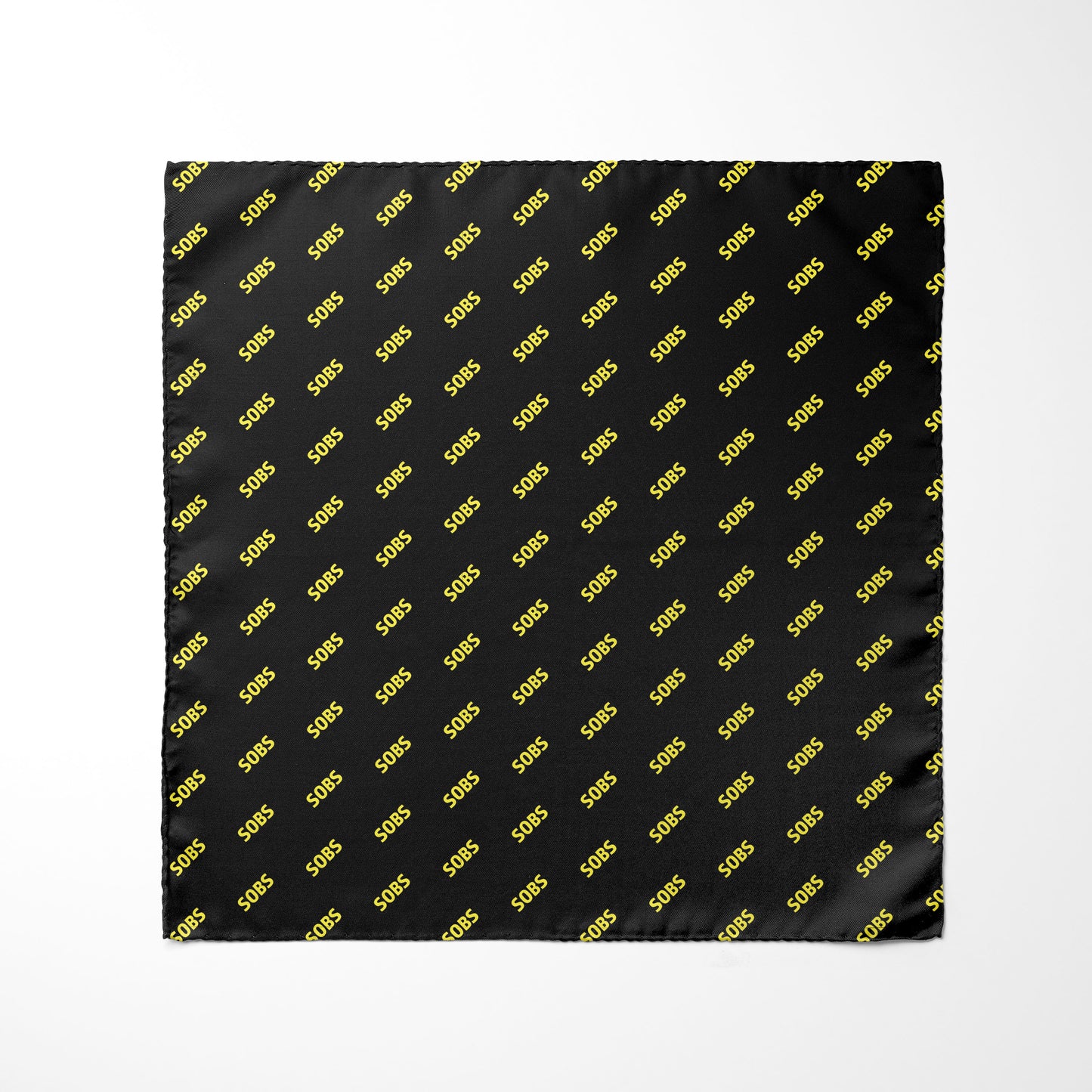 Semiahmoo Old Boys Pocket Square - Black w/ Yellow SOB Pattern
