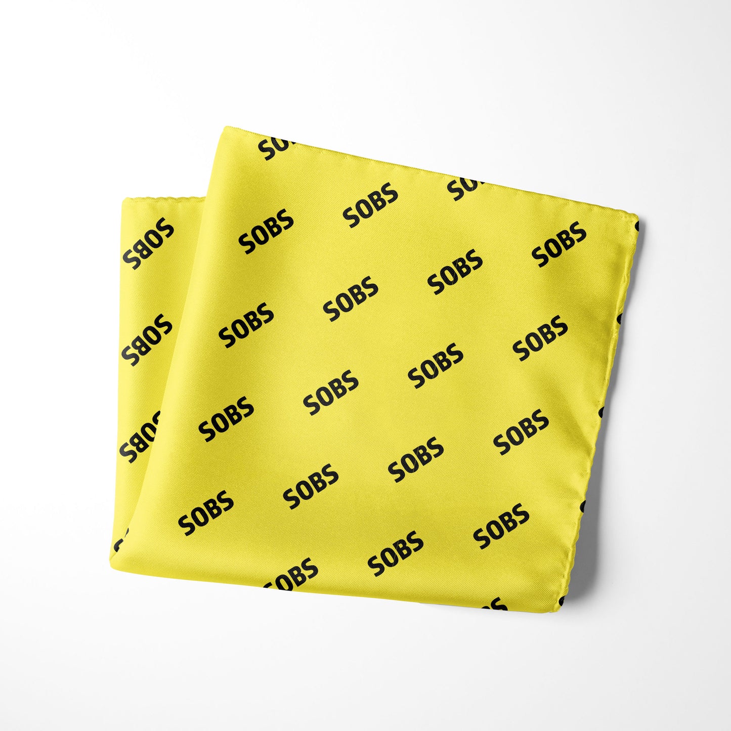 Semiahmoo Old Boys Pocket Square - Yellow w/ Black SOB Pattern