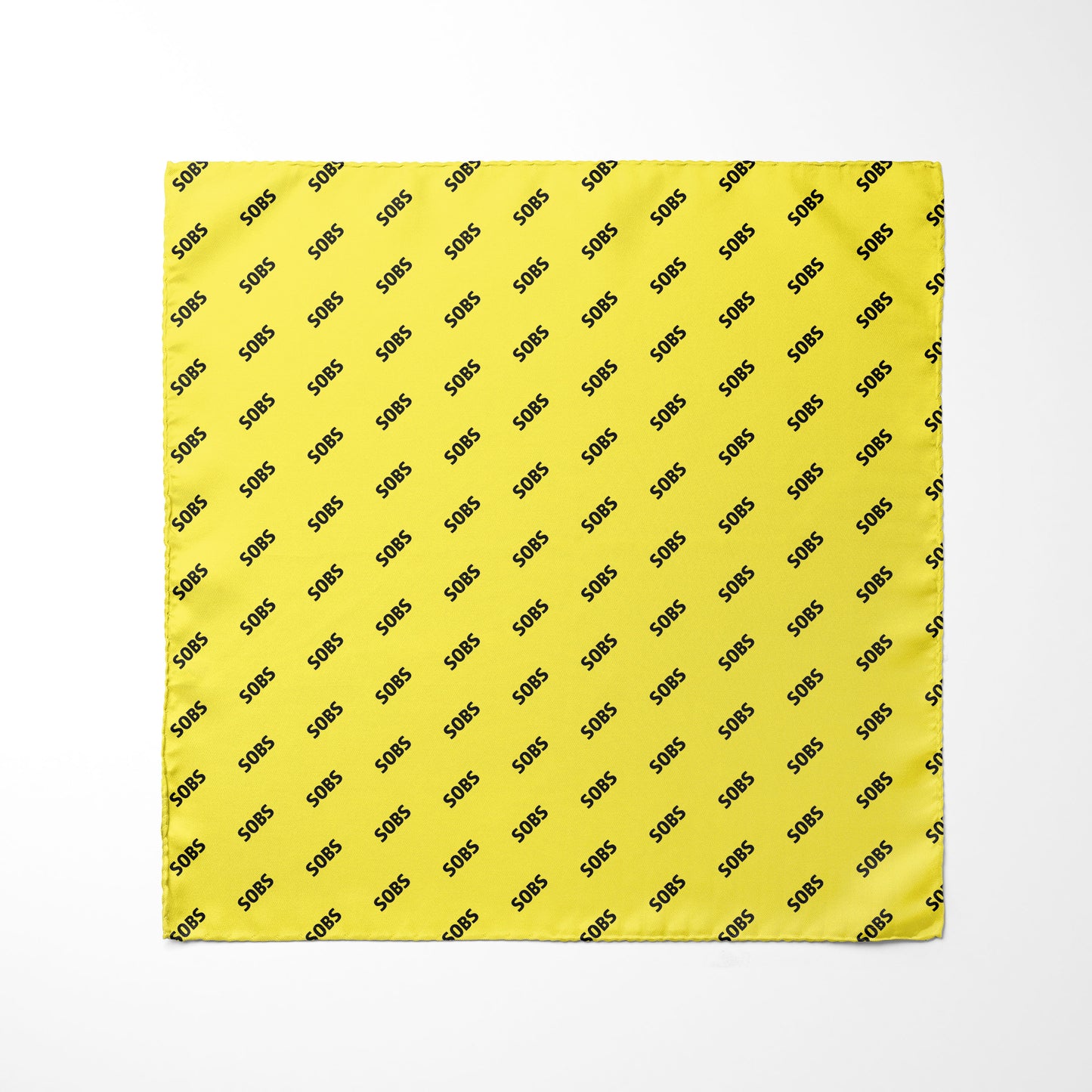 Semiahmoo Old Boys Pocket Square - Yellow w/ Black SOB Pattern